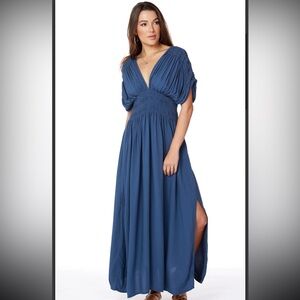 Bobi Deep Blue Backless Dress